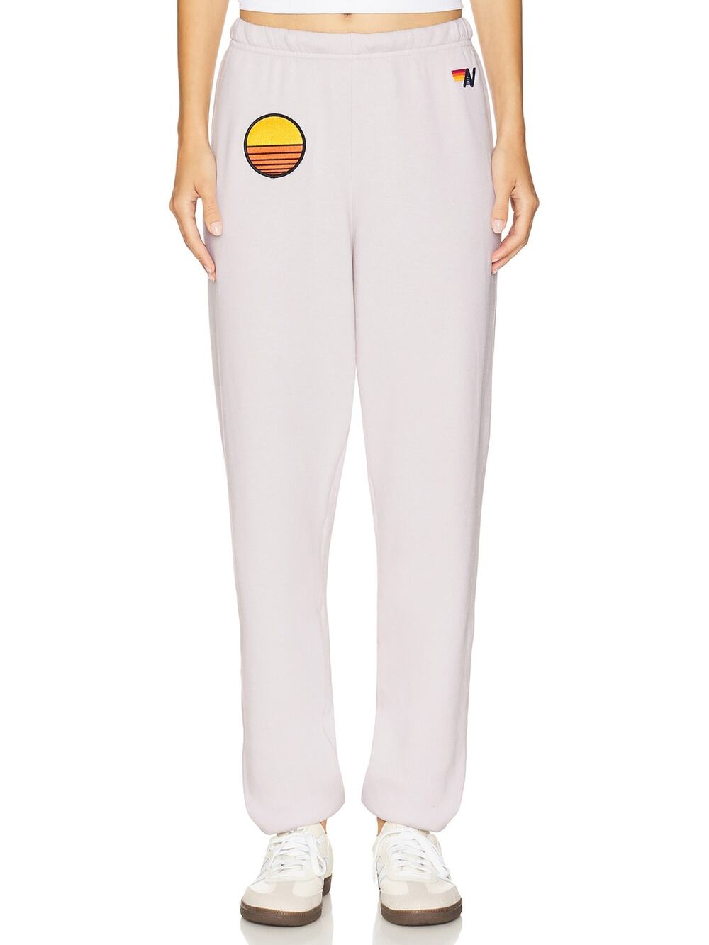 Aviator Nation Embroidered Cream Sunset Patch Sweatpants Size XS